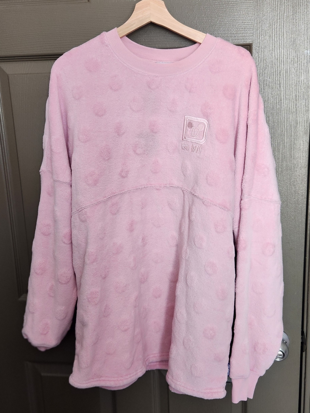 Disney Soft Pink Plush Dot Pullover Pajama Top